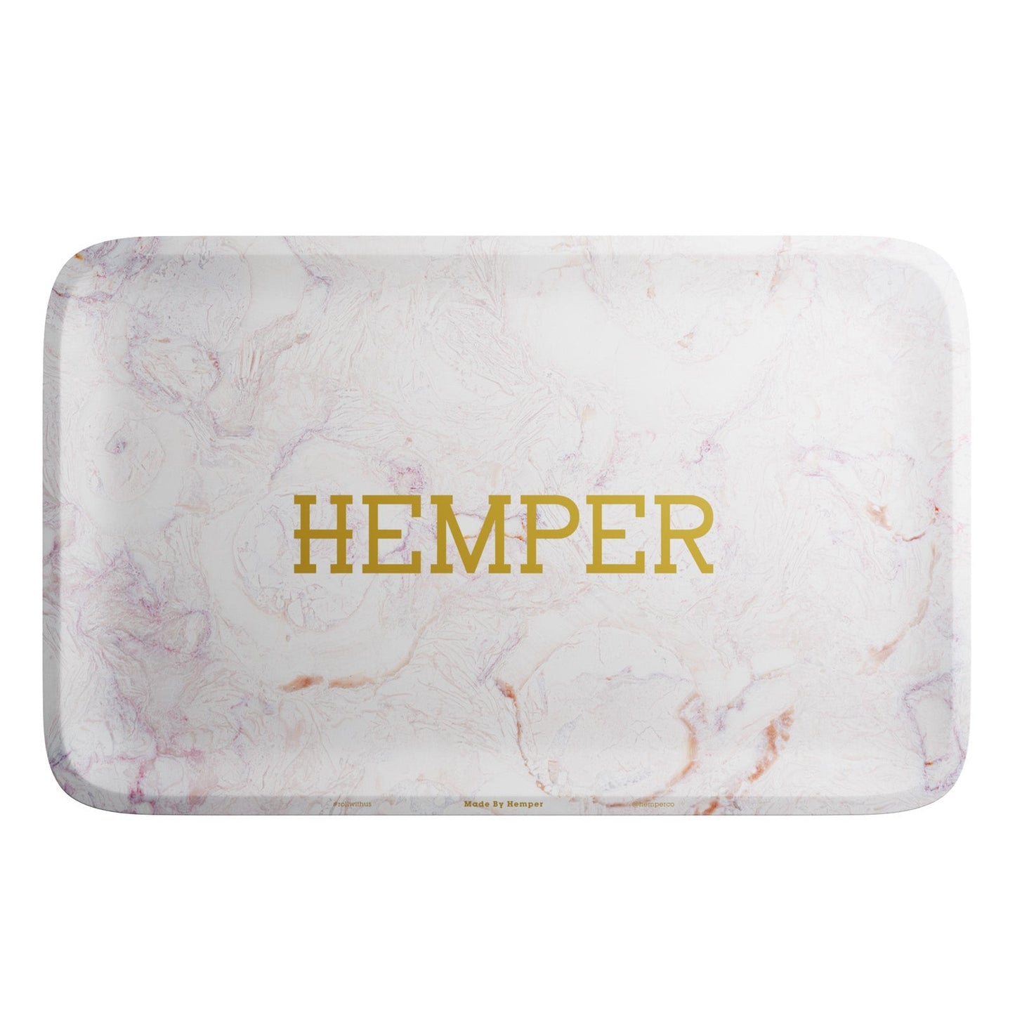 HEMPER Luxe Marble Rolling Tray | Pink & White Marble Design