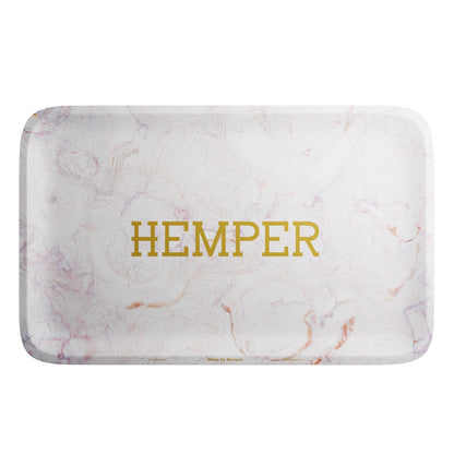 HEMPER Luxe Marble Rolling Tray | Pink & White Marble Design