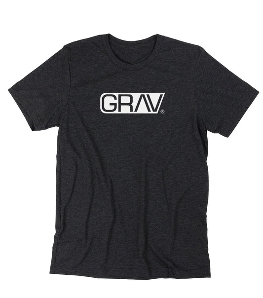 GRAV Heather Black Logo T-Shirt - Premium Cotton Tee - We The People 