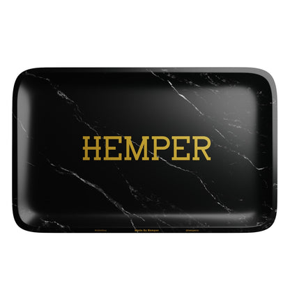 HEMPER Luxe Black Marble Rolling Tray - Multiple Sizes