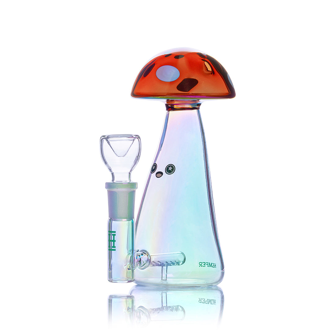 HEMPER Trippy Shroom Bong | 6" Glass Water Pipe with Inline Perc