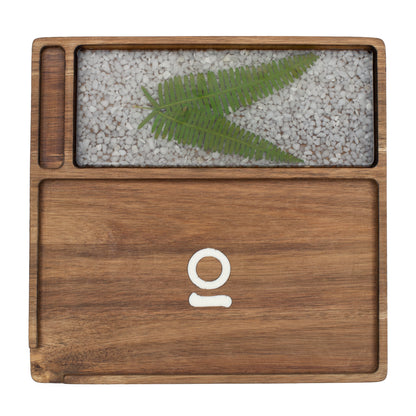 Ongrok Premium Acacia Wood Rolling Tray | Natural 9.5" x 9.5"