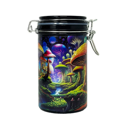 Trippy Mushroom Storage Jar - Airtight Glass Container - We The People 
