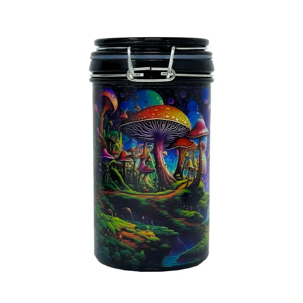 Trippy Mushroom Storage Jar - Airtight Glass Container - We The People 