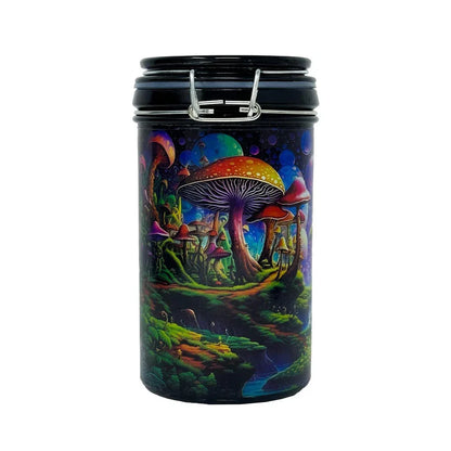 Trippy Mushroom Storage Jar - Airtight Glass Container - We The People 