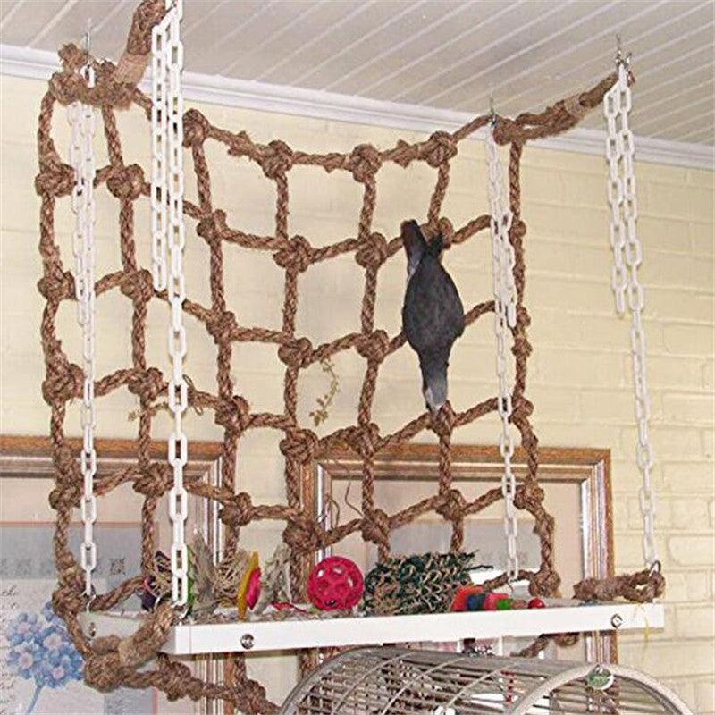 Bird's Nest Hemp Rope Climbing Net for Parrots - We The People 