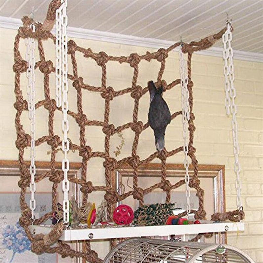 Bird's Nest Hemp Rope Climbing Net for Parrots - We The People 