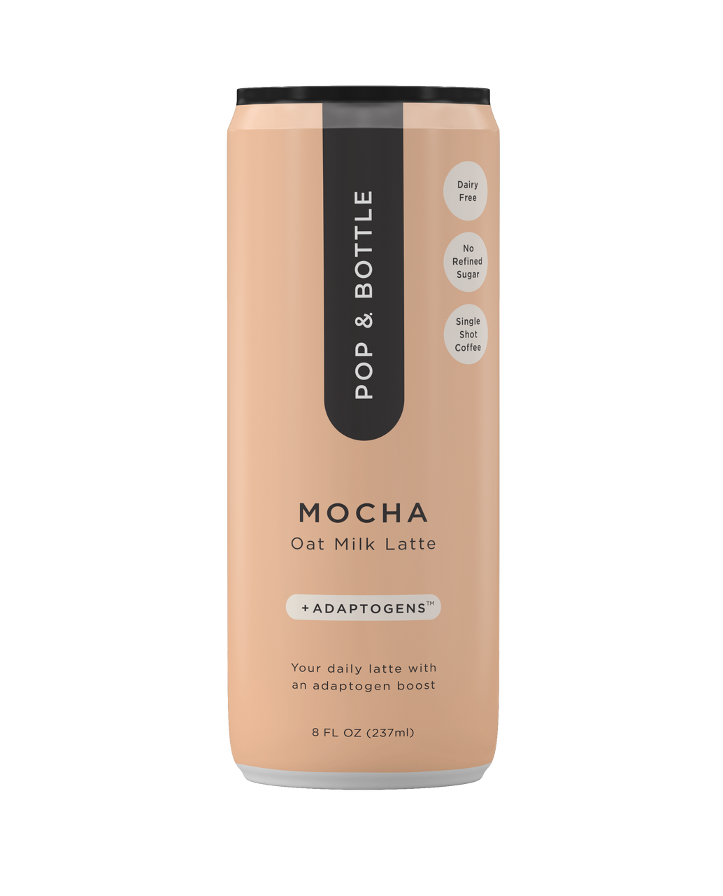 Pop & Bottle Oat Milk Latte Mocha - Case of 12 (8oz Bottles)