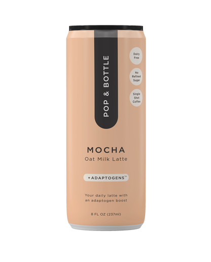 Pop & Bottle Oat Milk Latte Mocha - Case of 12 (8oz Bottles)