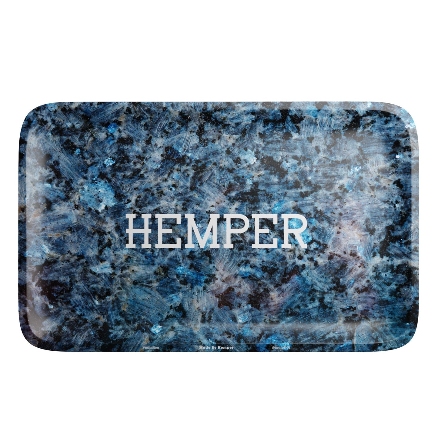 HEMPER Luxe Marble Rolling Tray | Black & Blue Marble Design
