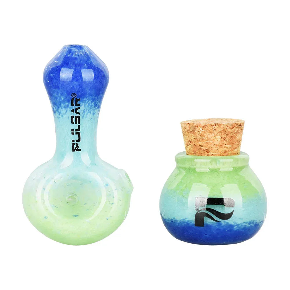Pulsar Puff & Stash Glass Spoon Pipe with Jar | 2.5 Inch - We The People 