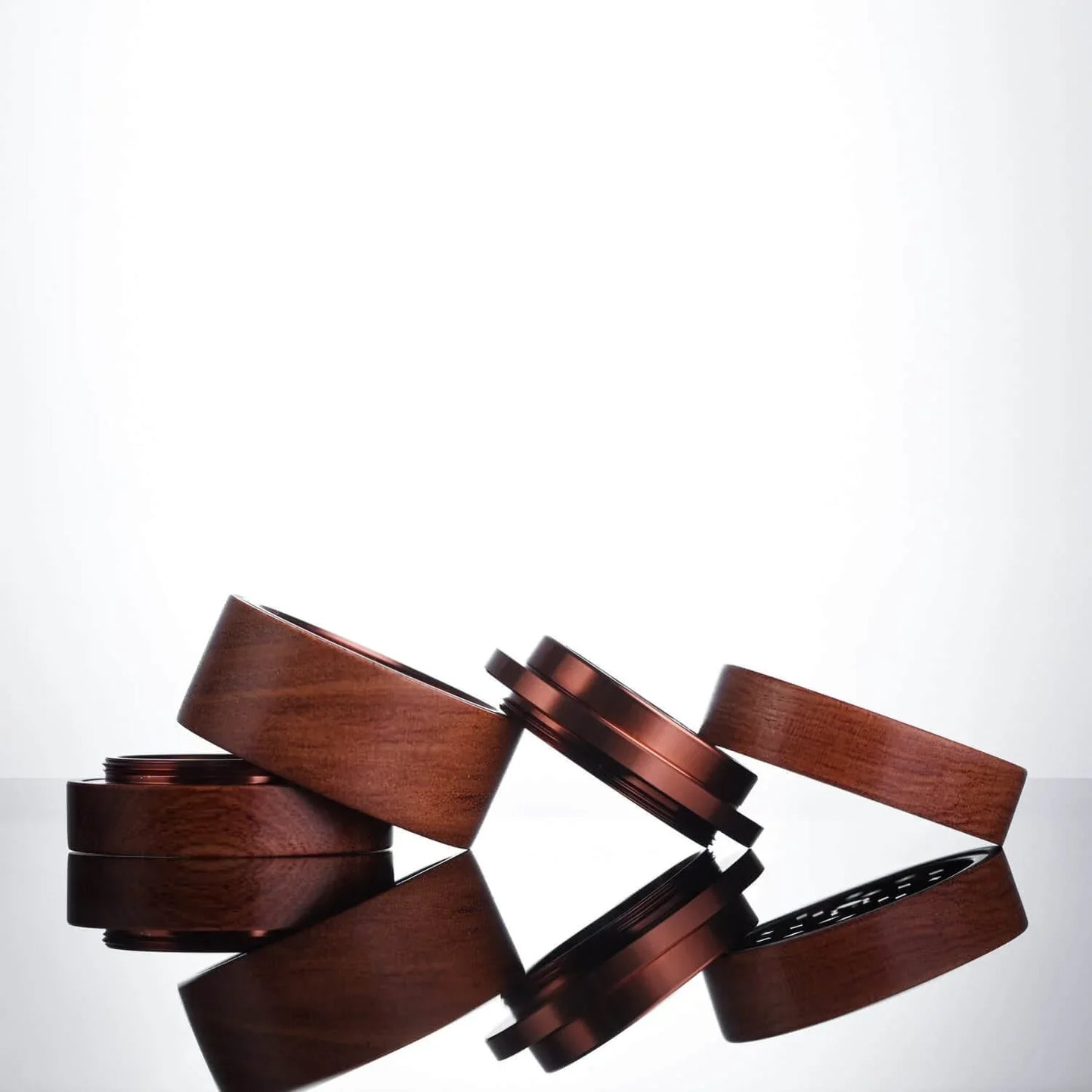 Vitae Glass Rosewood Grinder | 4-Piece Premium | Natural Rosewood & Rosegold | 2.5" - We The People 