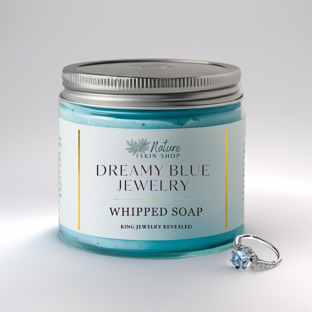 Dreamy Blue Jewelry Whipped Soap, RING REVEAL inside!-0