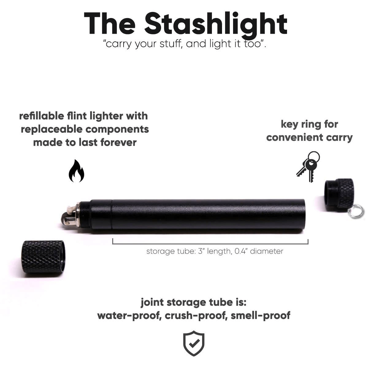 Smoke Honest StashLight - Doob Tube with Refillable Lighter