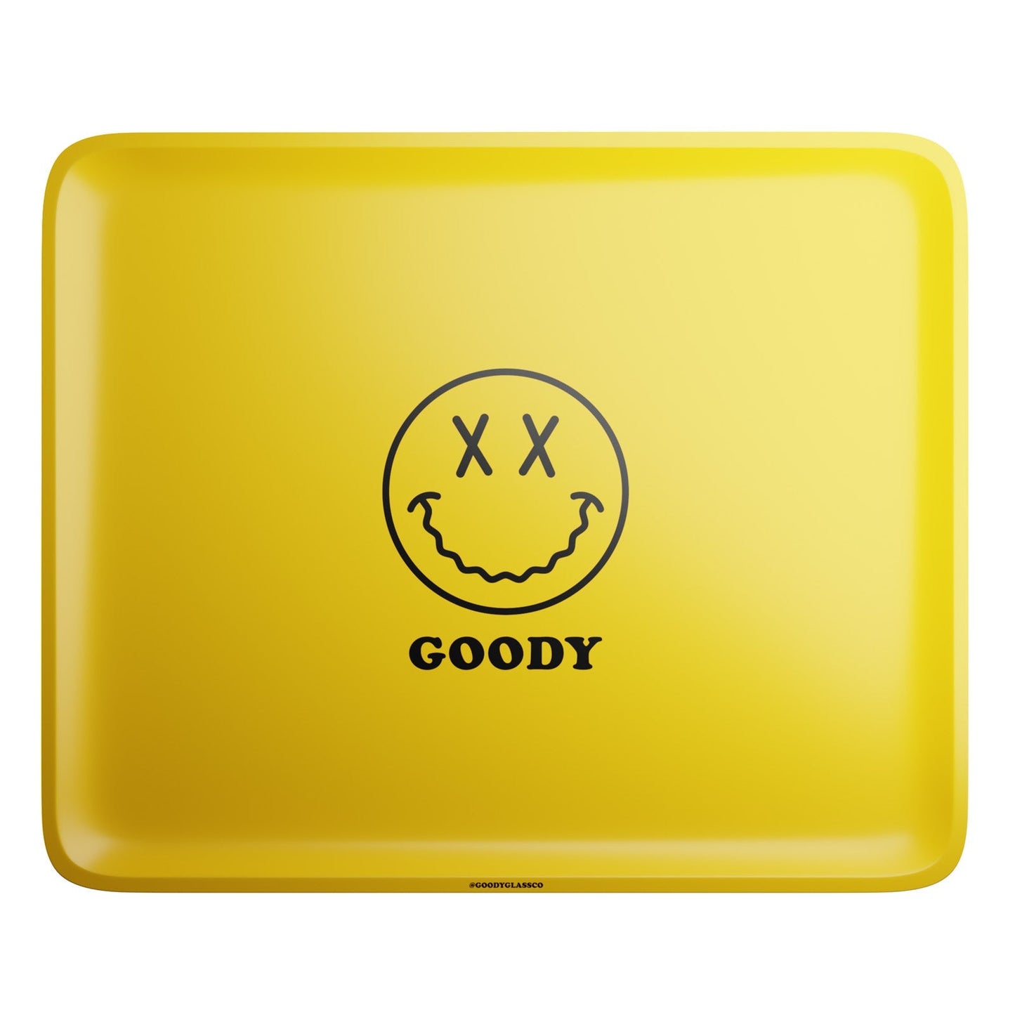 Goody Glass Yellow Big Face Rolling Tray | Durable Tin Rolling Tray