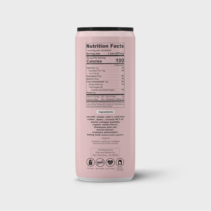 Pop & Bottle Oat Milk Latte Vanilla - Case of 12 (8oz Bottles)