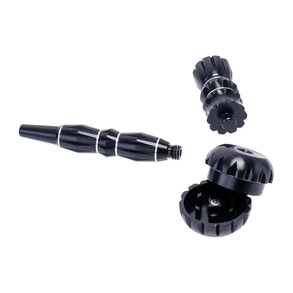 Aluminum Ribbed Smoking Pipe with Built-In Grinder | 2-in-1 Portable Pipe - We The People 