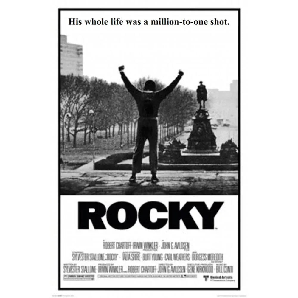 Rocky - His Life Was A Million To One Shot Poster - 24"x36" - We The People 
