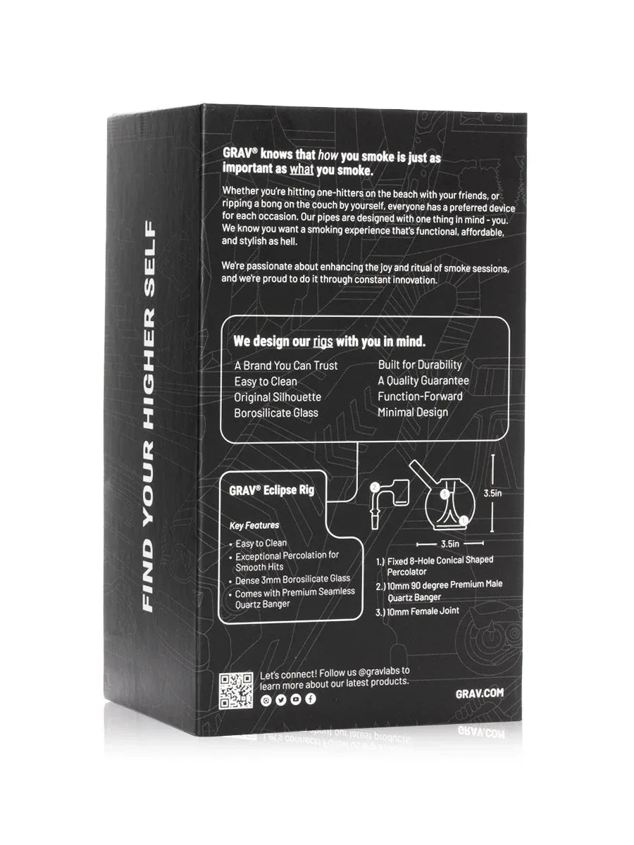 GRAV Eclipse Rig Clear | 10mm Compact Dab Rig | Borosilicate Glass - We The People 