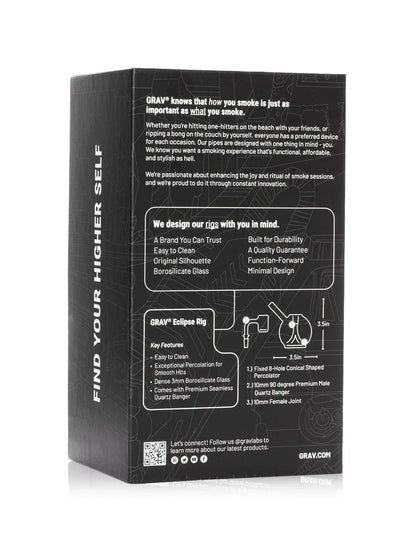 GRAV Eclipse Rig Clear | 10mm Compact Dab Rig | Borosilicate Glass - We The People 