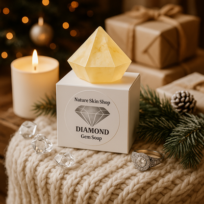 Diamond Birthstone Gem Soap with Hidden Silver Ring-4