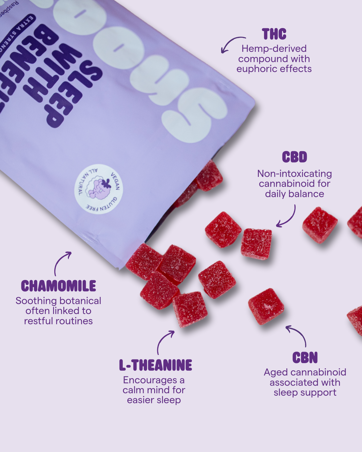 Snoozy Sleep with Benefits | Extra Strength Sleep Gummies