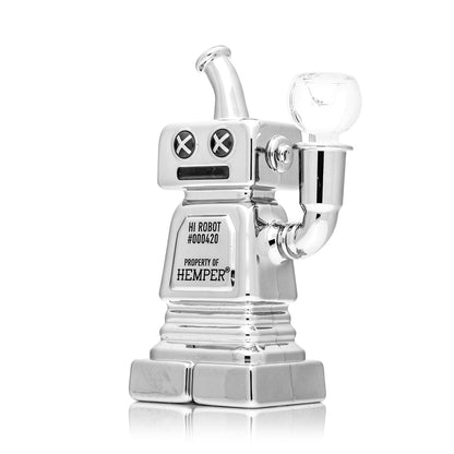 HEMPER Hi-Robot Bong | 5.9" Glass Water Pipe with Retro-Futuristic Design