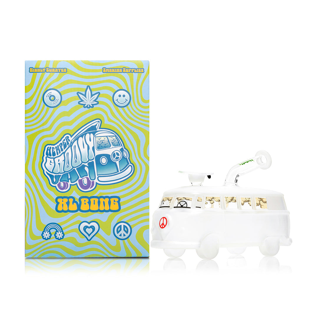 HEMPER Groovy Van XL Bong | 8" Glass Water Pipe with Retro Van Design