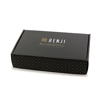 Benji Bankroll Bamboo Rolling Tray Kit | Magnetic 2-Piece with Papers & Cones