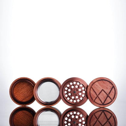 Vitae Glass Rosewood Grinder | 4-Piece Premium | Natural Rosewood & Rosegold | 2.5" - We The People 