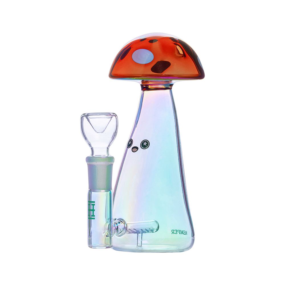 HEMPER Trippy Shroom Bong | 5.75" Glass Water Pipe with 14mm Female Joint