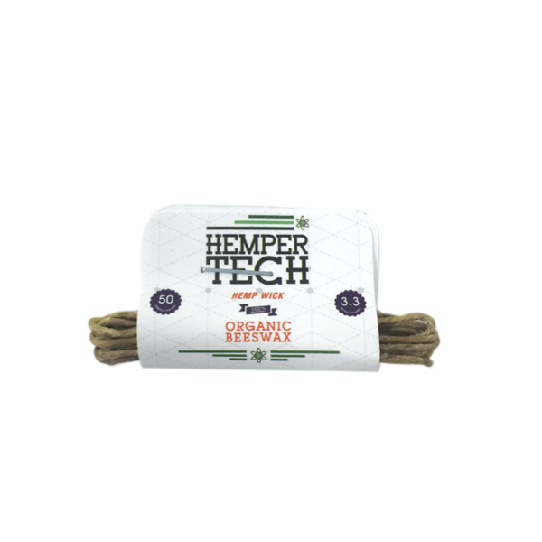HEMPER Tech Organic Beeswax Hempwick | Natural Hemp Wick