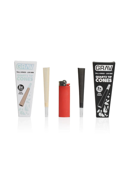 GRAV Tall Kings Pre-Roll Cones with Quartz Tip | 5-Pack Glass Filter - We The People 