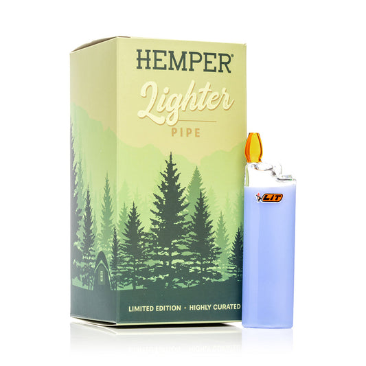 HEMPER Bowlman Lighter Hand Pipe | Glass Pipe with Built-In Lighter Holder