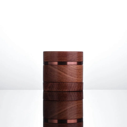 Vitae Glass Rosewood Grinder | 4-Piece Premium | Natural Rosewood & Rosegold | 2.5" - We The People 