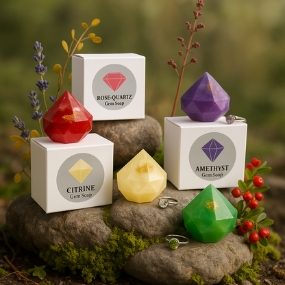 Mystic Amethyst Birthstone Gem Soap with Hidden Silver Ring-3