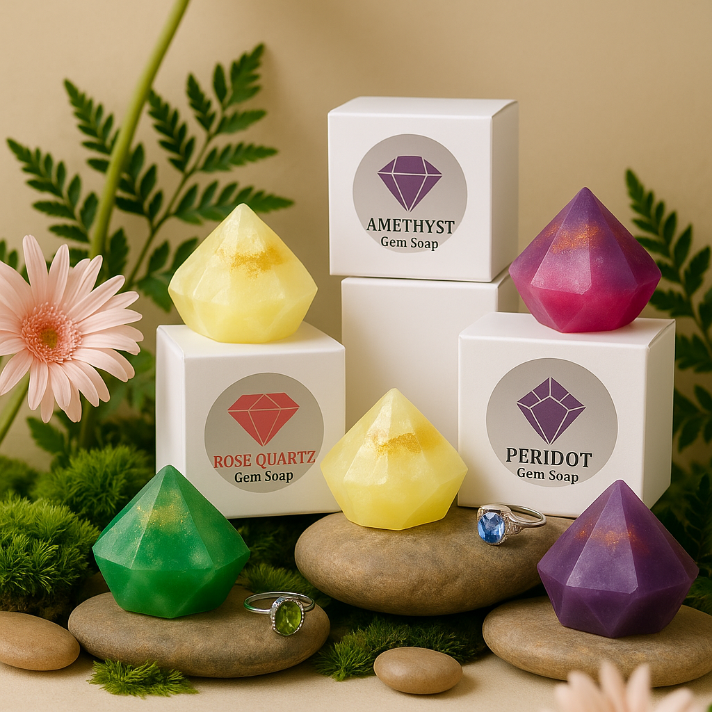 Mystic Amethyst Birthstone Gem Soap with Hidden Silver Ring-4