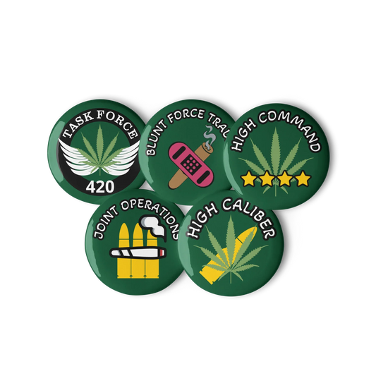Cannabis Achievement Buttons | Video Game Parody Pins | Collectible Set - We The People 