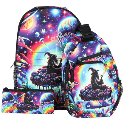 Colorful Designs Backpack & Zipper Pouch 3-Piece Set | 11x17 Travel Kit - We The People 