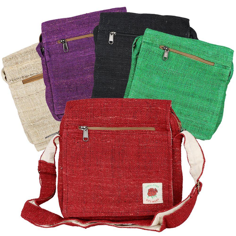 Himalayan Hemp Messenger Shoulder Bag 10" x 11" | Eco-Friendly - We The People 