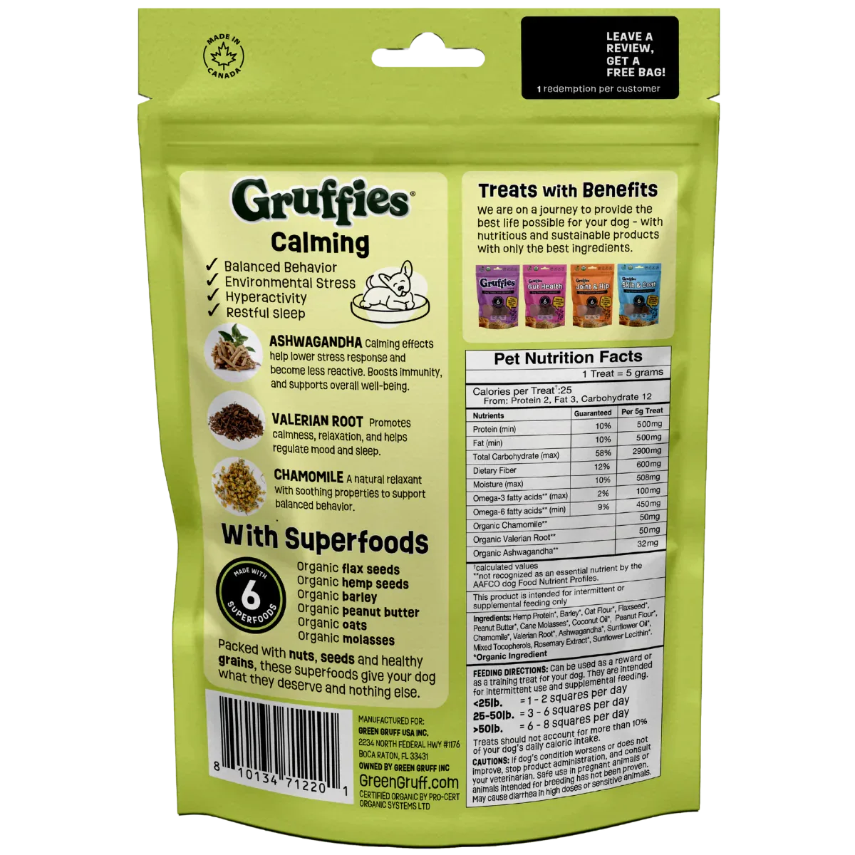 Gruffies Calming CBD Dog Treats 6oz Natural Wellness - We The People 