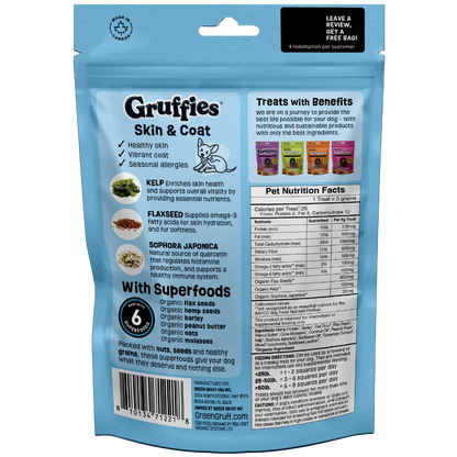 Gruffies Skin & Coat Dog Treats 6oz Healthy Fur - We The People 
