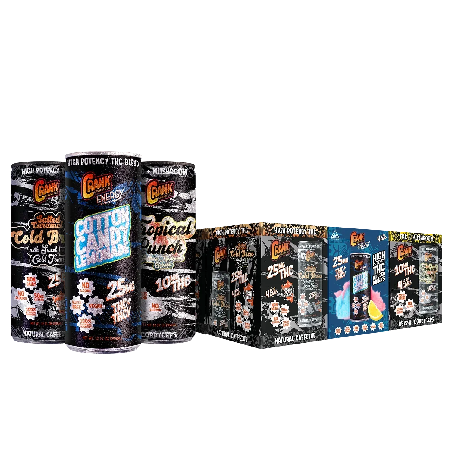 CRANK Delta 9 THC Cold Brew, Lemonade Punch - We The People 