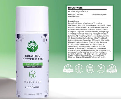 Relief Cream CBD Lotion 1500 MG with Lidocaine - We The People 