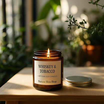Whiskey & Tobacco Artisan Soy Candle-3
